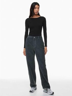 Aritzia TNA Greenwich Corduroy Pants High Rise Utility Grey Size 0